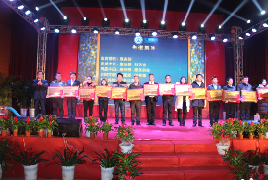 集团董事长王朝阳为先进集体颁奖